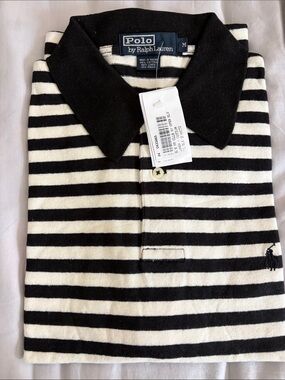 Polo by Ralph Lauren Black and White Striped Polo Shirt